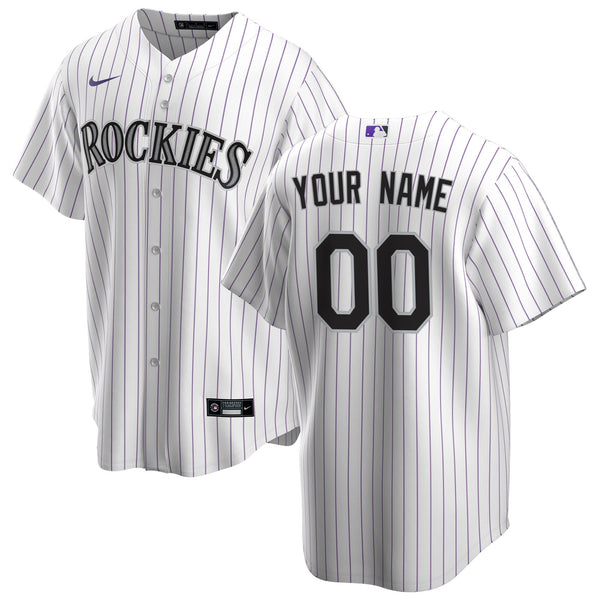 Colorado Rockies White Home Replica Custom Jersey