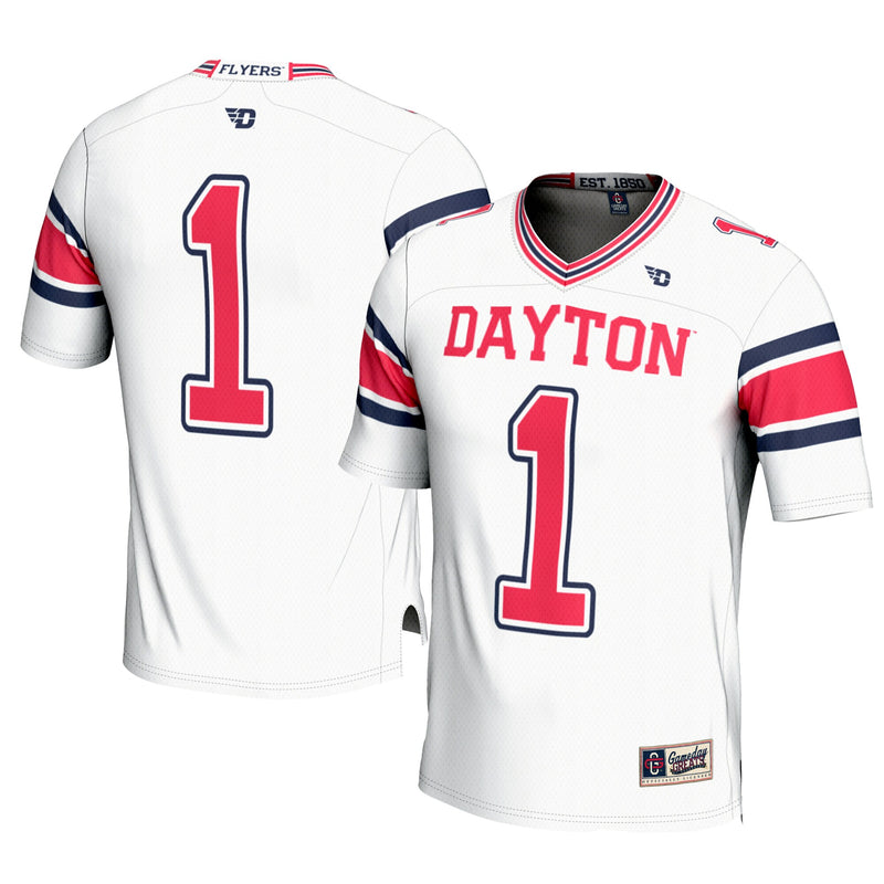 Dayton Flyers Football Jersey, White Sportswear Jersey Shirt, Lightweight Breathable Athletic Jersey, Casual Gift for Men