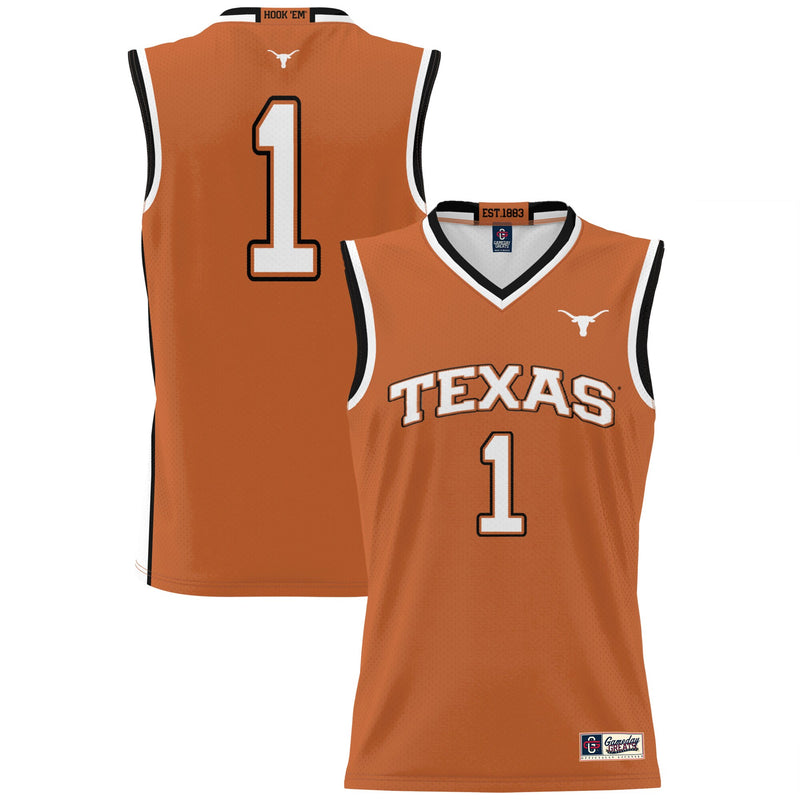Texas Longhorns Basketball Jersey, Orange Sportswear Jersey Shirt, Sleeveless Athletic Tank Jersey, Casual Gift for Men, Style 200841555