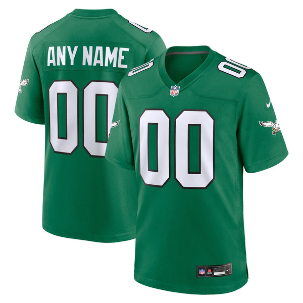 Philadelphia Eagles Kelly Green Alternate Custom Game Jersey