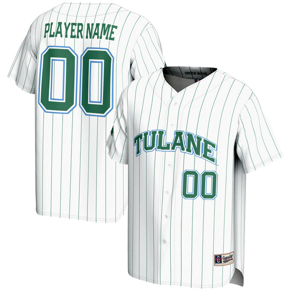 Tulane Green Wave NIL Pick-A-Player Lightweight Baseball Jersey - White