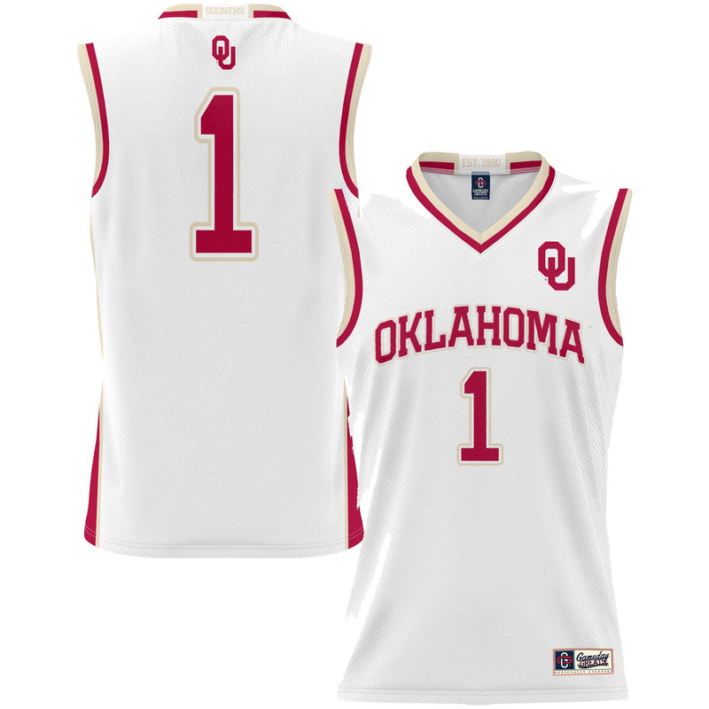 Oklahoma Sooners Basketball Jersey, White Lightweight Sportswear Jersey Shirt, Sleeveless Athletic Tank Jersey, Casual Gift for Men