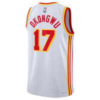 Onyeka Okongwu Atlanta Hawks Basketball Jersey, White Swingman Sportswear Jersey Shirt, Sleeveless Athletic Tank Jersey, Casual Gift for Men