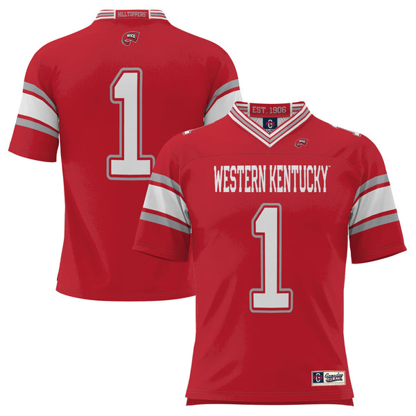 #1 Western Kentucky Hilltoppers Endzone Football Jersey - Red