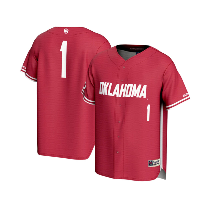 Oklahoma Sooners Baseball Jersey, Crimson Sportswear Jersey Shirt, Lightweight Breathable Athletic Jersey, Casual Gift for Men, Style 201180014