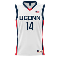 UConn Huskies Basketball Jersey, White Sportswear Jersey Shirt, Sleeveless Athletic Tank Jersey, Casual Gift for Men, Style 200402987