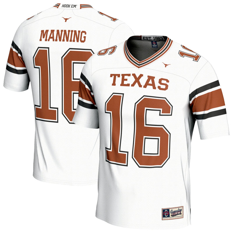 Texas Longhorns Football Jersey, White Sportswear Jersey Shirt, Lightweight Breathable Athletic Jersey, Casual Gift for Men, Style 203481058