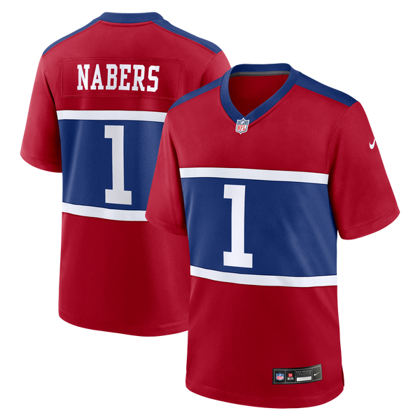 New York Giants Malik Nabers Century Red Alternate Game Jersey