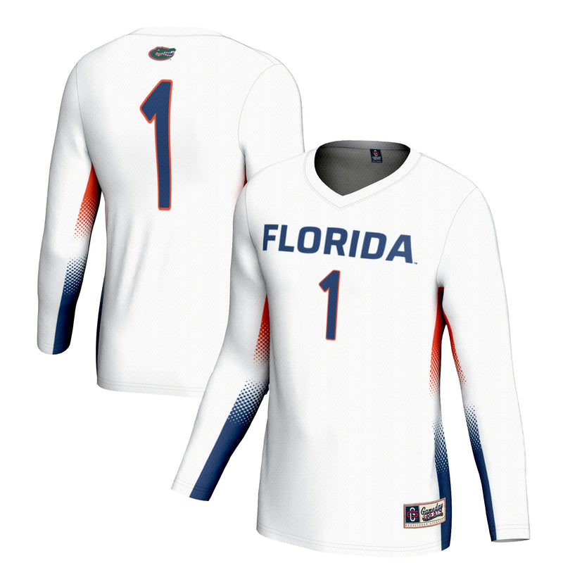 Florida Gators Volleyball Jersey, White Sportswear Jersey Shirt, Lightweight Breathable Athletic Jersey, Casual Gift for Men, Style 200461751