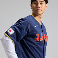 Japan Baseball Jersey, Navy Classic Sportswear Jersey Shirt, Lightweight Breathable Athletic Jersey, Casual Gift for Men