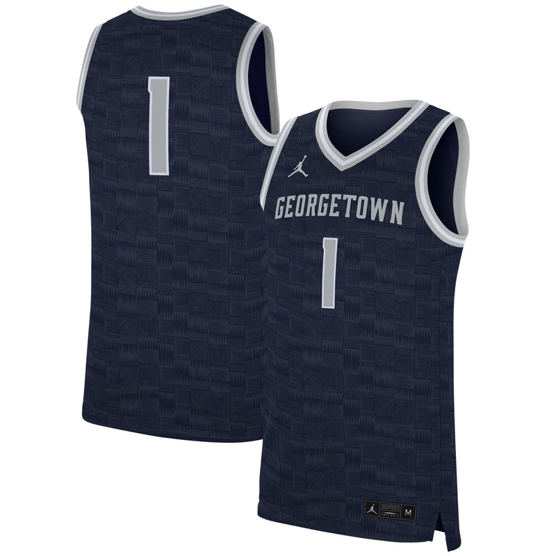 Georgetown Hoyas Football Jersey, Navy Replica Sportswear Jersey Shirt, Lightweight Breathable Athletic Jersey, Casual Gift for Men