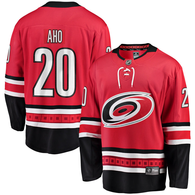 Sebastian Aho Carolina Hurricanes Hockey Jersey, Red Breakaway Sportswear Jersey Shirt, Long Sleeve Hockey Sweater Jersey, Casual Gift for Men