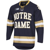 Notre Dame Fighting Irish Hockey Jersey, Navy Sportswear Jersey Shirt, Long Sleeve Hockey Sweater Jersey, Casual Gift for Men, Style 3542928