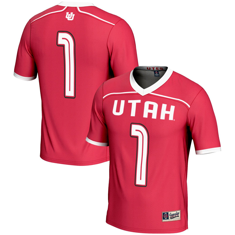 Utah Utes Lacrosse Jersey, Red Lightweight Sportswear Jersey Shirt, Lightweight Breathable Athletic Jersey, Casual Gift for Men