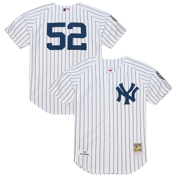 New York Yankees CC Sabathia White 2009 Cooperstown Collection Authentic Jersey