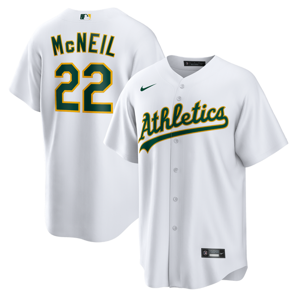 Athletics Jeff McNeil White Home Replica Jersey