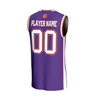 Clemson Tigers Basketball Jersey, Purple Fashion Lightweight Sportswear Jersey Shirt, Sleeveless Athletic Tank Jersey, Casual Gift for Men