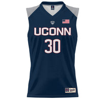UConn Huskies Lightweight Basketball Jersey, Navy Sportswear Jersey Shirt, Sleeveless Athletic Tank Jersey, Casual Gift for Men, Style 200402985