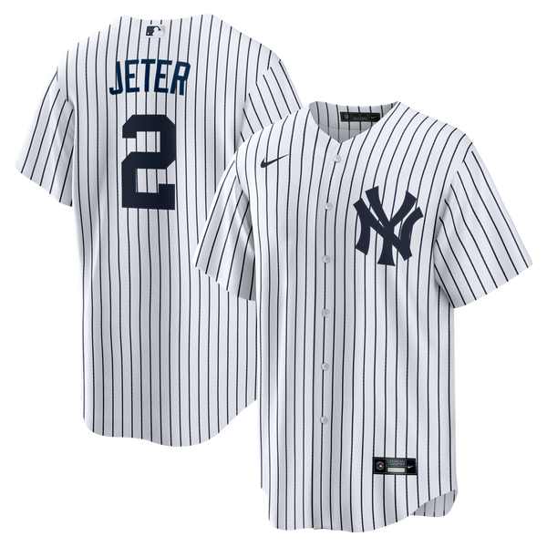 New York Yankees Derek Jeter White Home Retired Player Replica Jersey