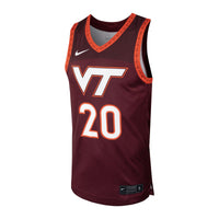Virginia Tech Hokies Basketball Jersey, Maroon Sportswear Jersey Shirt, Sleeveless Athletic Tank Jersey, Casual Gift for Men, Style 200398460