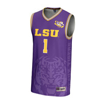 LSU Tigers Basketball Jersey, Purple Lightweight Sportswear Jersey Shirt, Sleeveless Athletic Tank Jersey, Casual Gift for Men, Style 201346807