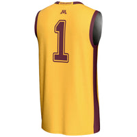 Minnesota Golden Gophers Basketball Jersey, Gold Lightweight Sportswear Jersey Shirt, Sleeveless Athletic Tank Jersey, Casual Gift for Men