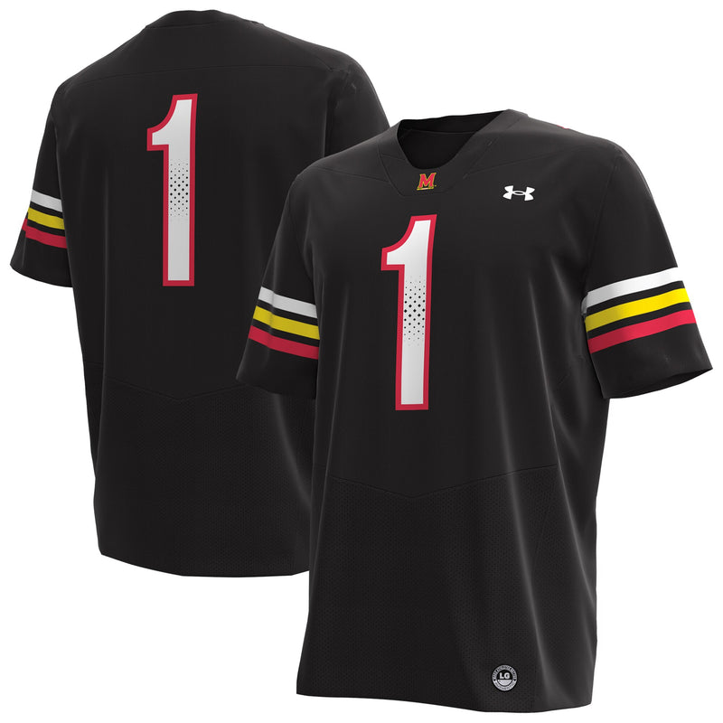Maryland Terrapins Football Jersey, Black Sportswear Jersey Shirt, Lightweight Breathable Athletic Jersey, Casual Gift for Men, Style 201149669