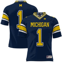 Michigan Wolverines Football Jersey, Navy Sportswear Jersey Shirt, Lightweight Breathable Athletic Jersey, Casual Gift for Men, Style 200425273