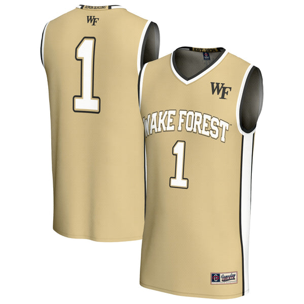 #1 Wake Forest Demon Deacons Lightweight Basketball Fashion Jersey - Gold