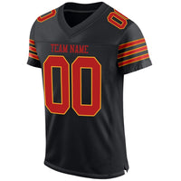 Custom Football Jersey, Black Scarlet Gold Sportswear Jersey Shirt, Athletic Mesh Moisture Wicking Jersey, Casual Gift for Men
