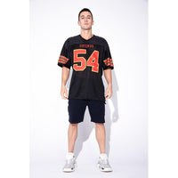 Custom Football Jersey, Black Scarlet Gold Sportswear Jersey Shirt, Athletic Mesh Moisture Wicking Jersey, Casual Gift for Men