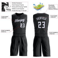Custom Basketball Jersey, Black White Sportswear Jersey Shirt, Athletic Mesh Moisture Wicking Jersey, Casual Gift for Men, Style Black0042