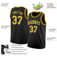 Custom Basketball Jersey, Black Gold White Sportswear Jersey Shirt, Athletic Mesh Moisture Wicking Jersey, Casual Gift for Men