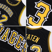 Custom Basketball Jersey, Black Gold White Sportswear Jersey Shirt, Athletic Mesh Moisture Wicking Jersey, Casual Gift for Men