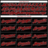 Custom Baseball Jersey, Black Red Sportswear Jersey Shirt, Athletic Button Down Moisture Wicking Jersey, Casual Gift for Men, Style Black0233