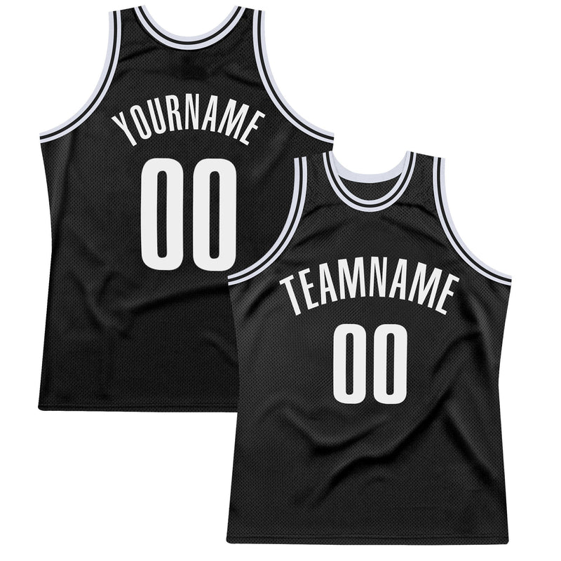 Custom Basketball Jersey, Black White Sportswear Jersey Shirt, Athletic Mesh Moisture Wicking Jersey, Casual Gift for Men, Style Black0265