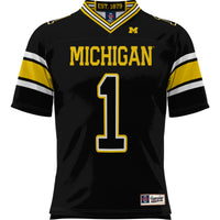 Michigan Wolverines Football Jersey, Black Sportswear Jersey Shirt, Lightweight Breathable Athletic Jersey, Casual Gift for Men