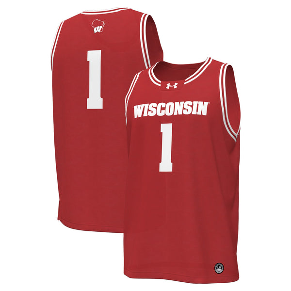 #1 Wisconsin Badgers Replica Basketball Jersey - Red
