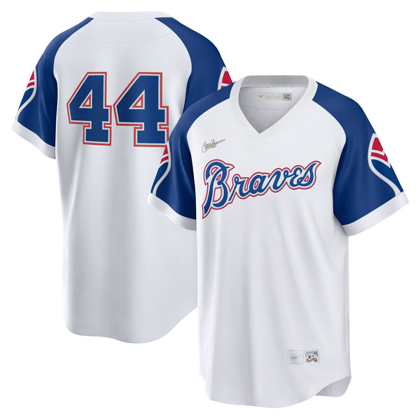 Atlanta Braves Hank Aaron White Home Cooperstown Collection Player Jersey