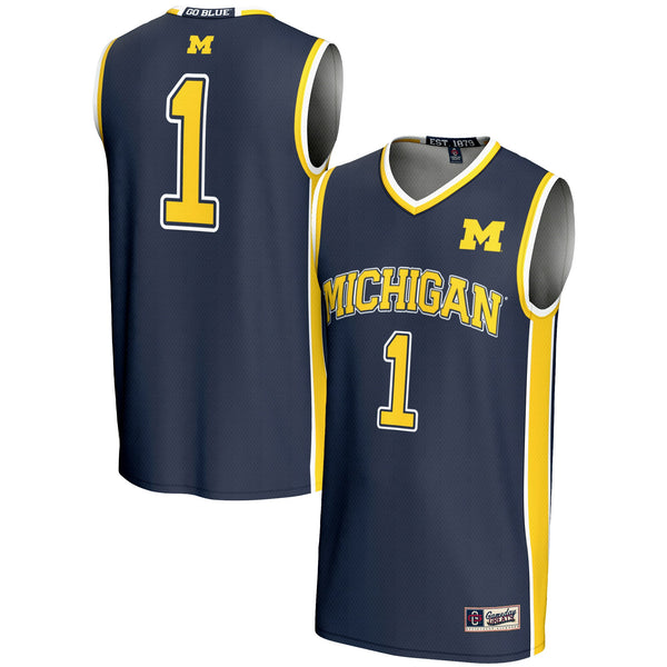 #1 Michigan Wolverines Lightweight Basketball Jersey - Navy