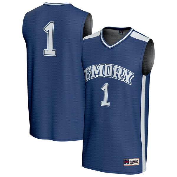 #1 Emory Eagles Lightweight Collegiate Basketball Fashion Jersey - Blue