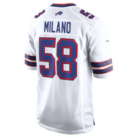 Matt Milano Buffalo Bills Football Jersey, White Game Away Sportswear Jersey Shirt, Lightweight Breathable Athletic Jersey, Casual Gift for Men