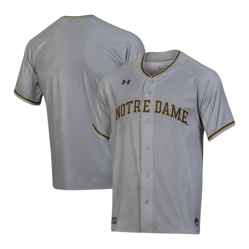 Notre Dame Fighting Irish Baseball Jersey, Gray Replica Sportswear Jersey Shirt, Lightweight Breathable Athletic Jersey, Casual Gift for Men