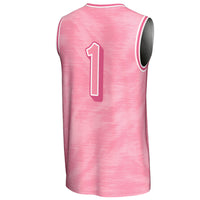 Emory Eagles Basketball Jersey, Pink Lightweight Sportswear Jersey Shirt, Sleeveless Athletic Tank Jersey, Casual Gift for Men