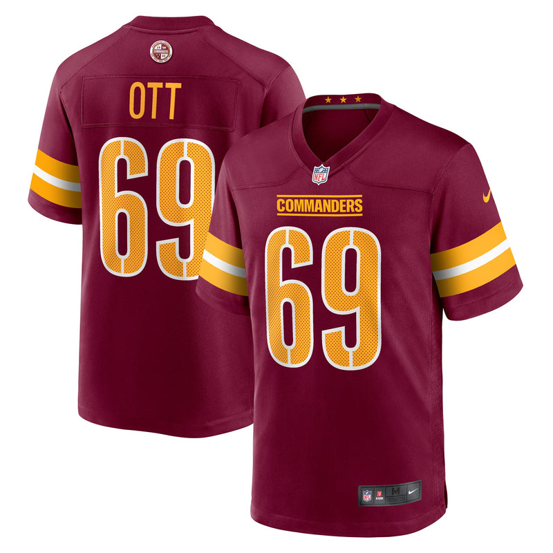 Tyler Ott Washington Commanders Football Jersey, Burgundy Sportswear Jersey Shirt, Lightweight Breathable Athletic Jersey, Casual Gift for Men
