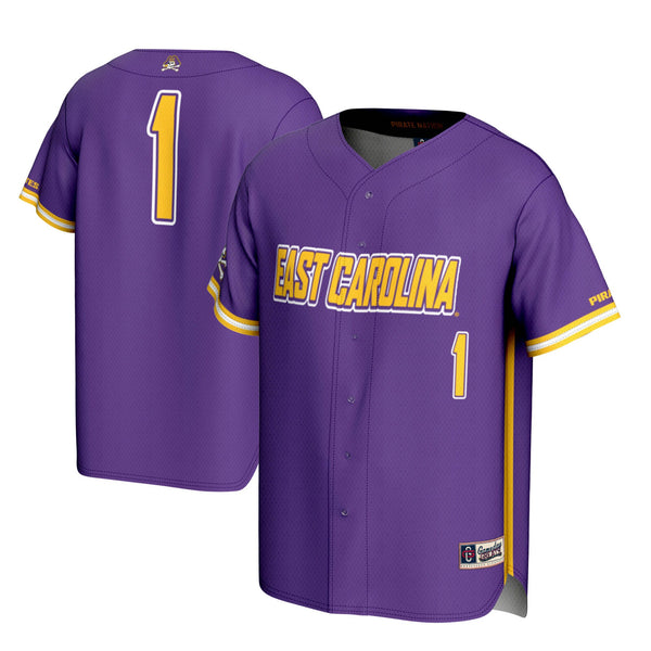 #1 ECU Pirates Lightweight Baseball Jersey - Purple