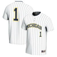 Michigan Wolverines Softball Jersey, White Lightweight Sportswear Jersey Shirt, Lightweight Breathable Athletic Jersey, Casual Gift for Men