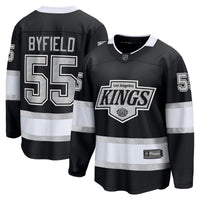 Quinton Byfield Los Angeles Kings Hockey Jersey, Black Breakaway Sportswear Jersey Shirt, Long Sleeve Hockey Sweater Jersey, Casual Gift for Men