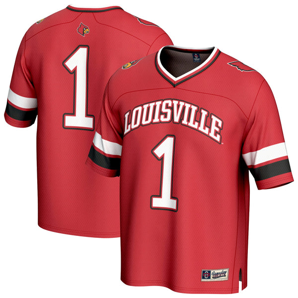 #1 Louisville Cardinals Lightweight Collegiate Football Fashion Jersey - Red