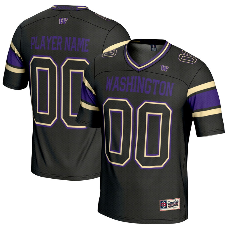 Washington Huskies Football Jersey, Black Sportswear Jersey Shirt, Lightweight Breathable Athletic Jersey, Casual Gift for Men, Style 5233560